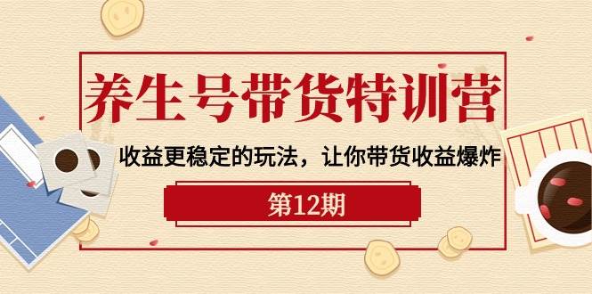 养生号带货特训营【12期】收益更稳定的玩法，让你带货收益爆炸-9节直播课-欧乐副业网