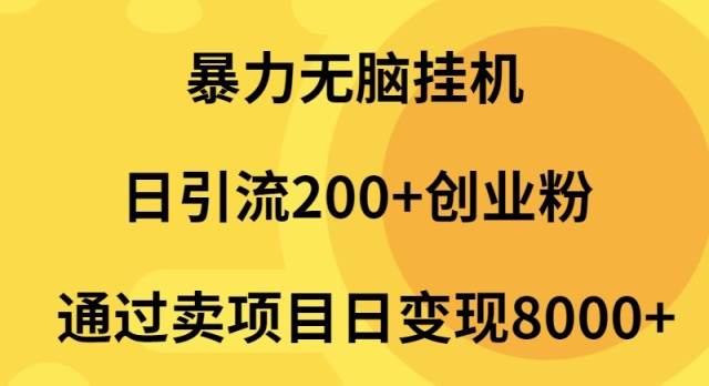 暴力无脑挂机日引流200+创业粉通过卖项目日变现2000+-欧乐副业网