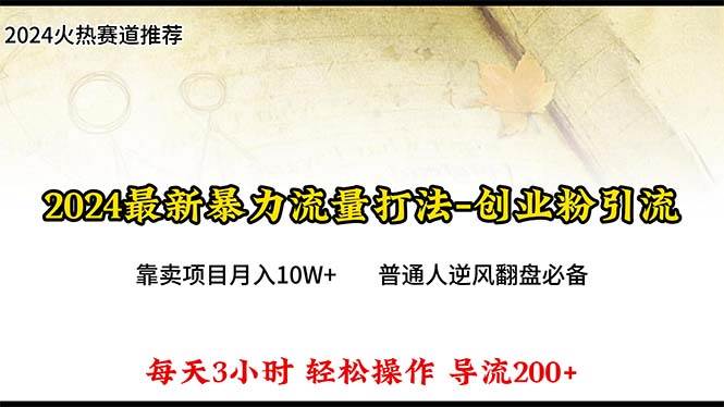 2024年最新暴力流量打法，每日导入300+，靠卖项目月入10W+-欧乐副业网
