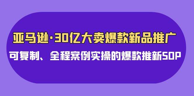 亚马逊30亿·大卖爆款新品推广，可复制、全程案例实操的爆款推新SOP-欧乐副业网