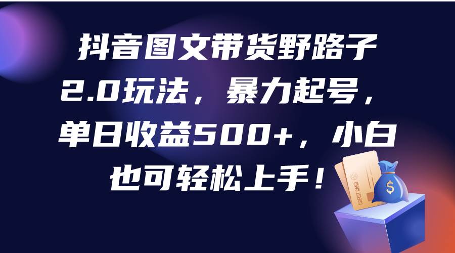 抖音图文带货野路子2.0玩法，暴力起号，单日收益500+，小白也可轻松上手！-欧乐副业网