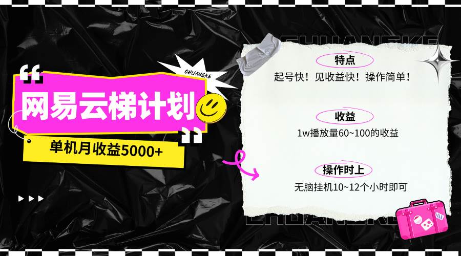 最新网易云梯计划网页版，单机月收益5000+！可放大操作-欧乐副业网