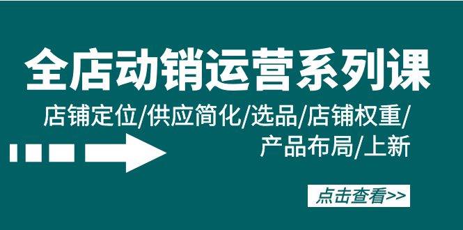全店·动销运营系列课：店铺定位/供应简化/选品/店铺权重/产品布局/上新-欧乐副业网