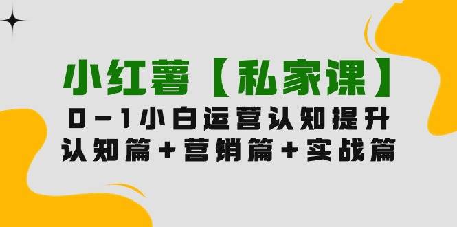 小红薯【私家课】0-1玩赚小红书内容营销，认知篇+营销篇+实战篇（11节课）-欧乐副业网