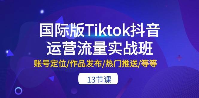 国际版Tiktok抖音运营流量实战班：账号定位/作品发布/热门推送/等等-13节-欧乐副业网