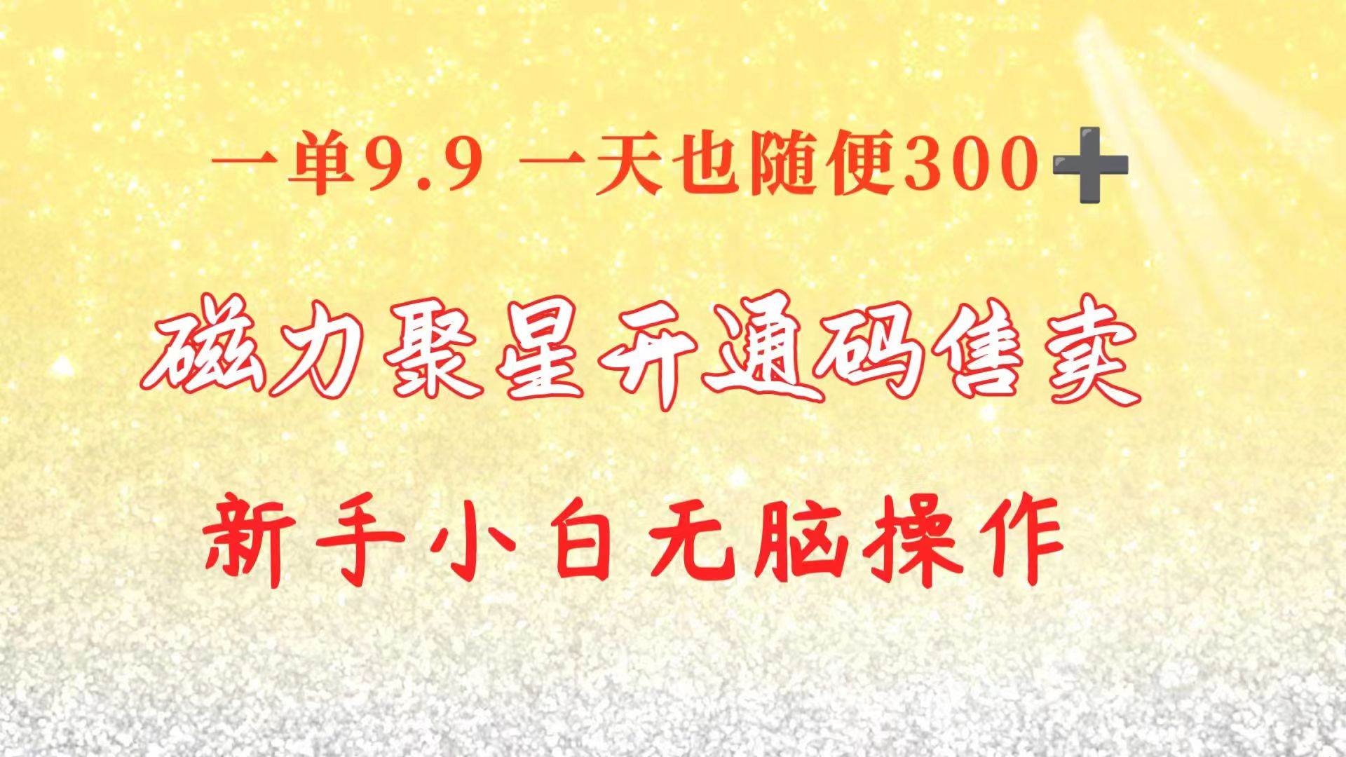 快手磁力聚星码信息差 售卖  一单卖9.9  一天也轻松300+ 新手小白无脑操作-欧乐副业网