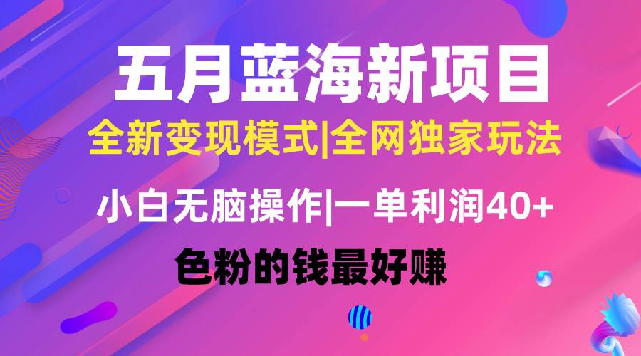 五月蓝海项目全新玩法，小白无脑操作，一天几分钟，矩阵操作，月入4万+-欧乐副业网