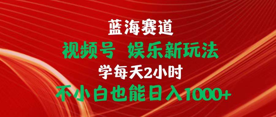 蓝海赛道视频号 娱乐新玩法每天2小时小白也能日入1000+-欧乐副业网