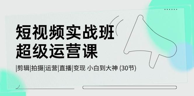 短视频实战班-超级运营课，|剪辑|拍摄|运营|直播|变现 小白到大神 (30节)-欧乐副业网