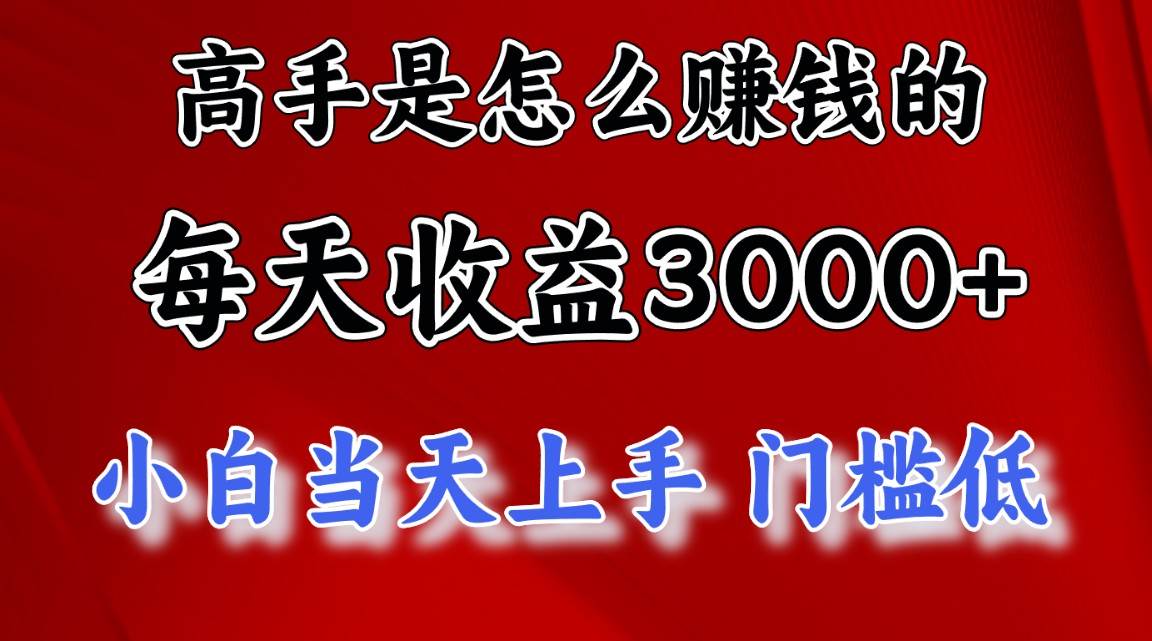高手是怎么赚钱的，一天收益3000+ 这是穷人逆风翻盘的一个项目，非常…-欧乐副业网