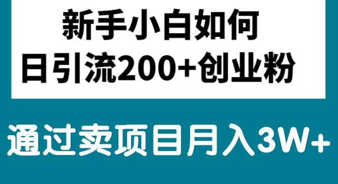新手小白日引流200+创业粉,通过卖项目月入3W+-欧乐副业网