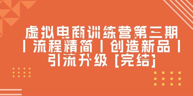 虚拟电商训练营第三期丨流程精简丨创造新品丨引流升级 [完结]-欧乐副业网