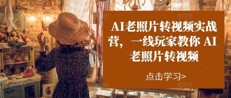 AI老照片转视频实操训练营，一线玩家教你AI老照片转视频-欧乐副业网