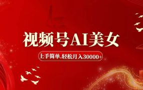 视频号AI美女,上手简单,轻松月入30000+-欧乐副业网