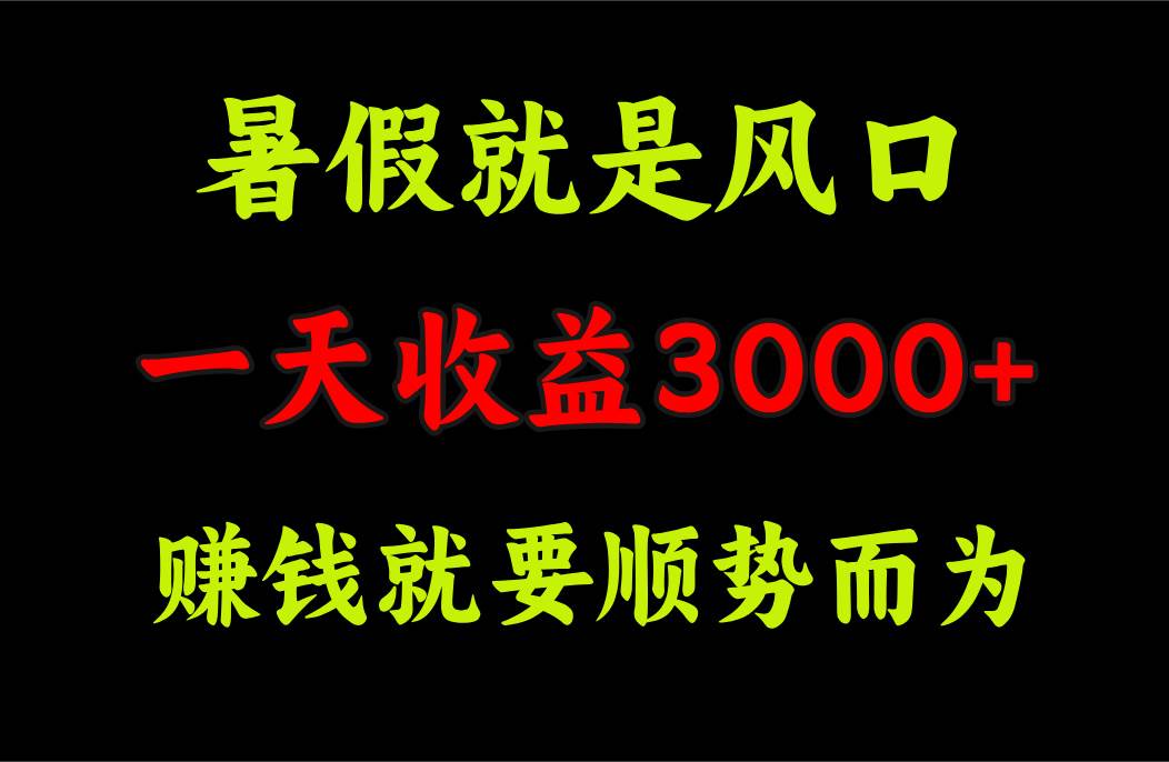 一天收益3000+ 赚钱就是顺势而为，暑假就是风口-欧乐副业网