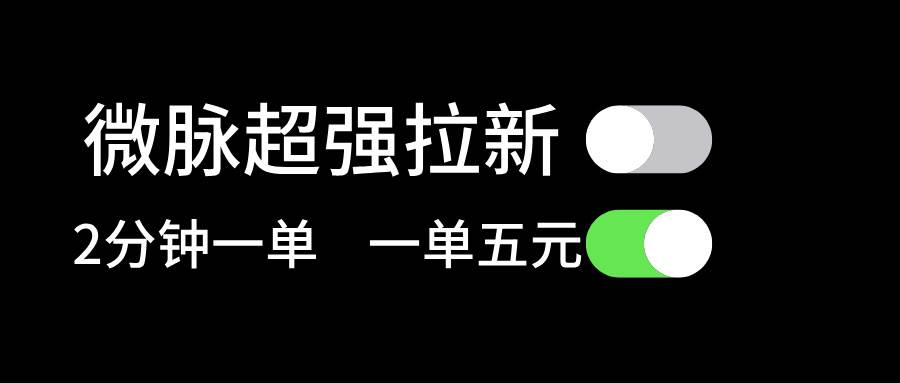 微脉超强拉新， 两分钟1单， 一单利润5块，适合小白-欧乐副业网