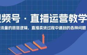 视频号 直播运营教学:直播流量的底层逻辑,直播卖货过程中遇到的各种问题-欧乐副业网