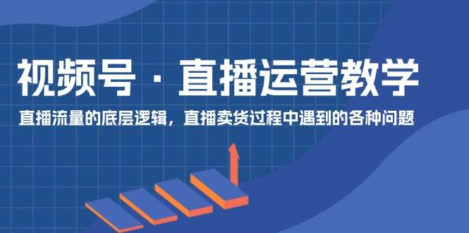 视频号 直播运营教学：直播流量的底层逻辑，直播卖货过程中遇到的各种问题-欧乐副业网