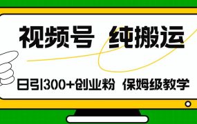 视频号纯搬运日引流300+创业粉,日入4000+-欧乐副业网