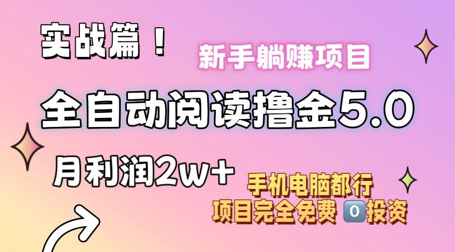 小说全自动阅读撸金5.0 操作简单 可批量操作 零门槛！小白无脑上手月入2w+-欧乐副业网
