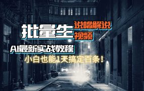【AI最新实战教程】日入600+,批量生成说唱解说视频,小白也能1天搞定百条-欧乐副业网