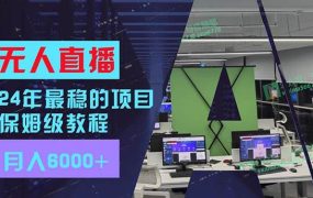 24年最稳项目“无人直播”玩法,每月躺赚6000+,有手就会,新手福音-欧乐副业网