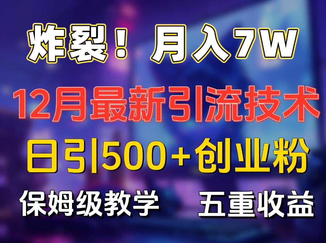 炸裂！月入7W+揭秘12月最新日引流500+精准创业粉，多重收益保姆级教学-欧乐副业网