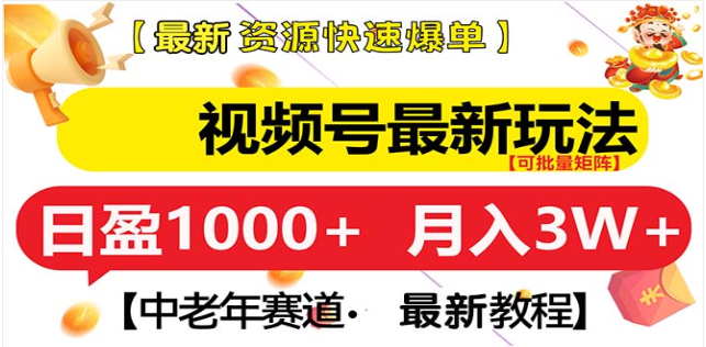 视频号独家玩法，老年养生赛道，无脑搬运爆款视频，日入1000+-欧乐副业网