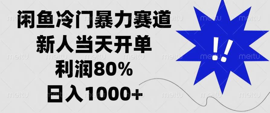 闲鱼冷门暴力赛道，利润80%，日入1000+新人当天开单，-欧乐副业网