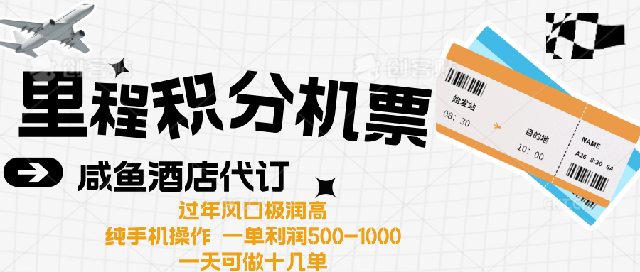 出行高峰来袭，里程积分/酒店代订高爆发期，一单300+—2000+-欧乐副业网