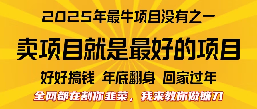 全网都在割你韭菜，我来教你做镰刀。卖项目就是最好的项目，2025年最牛互联网项目-欧乐副业网