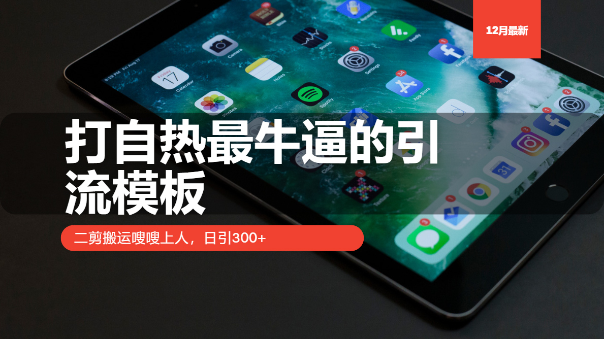 打自热最牛逼的引流模板，日引300+，二剪搬运嗖嗖上人-欧乐副业网