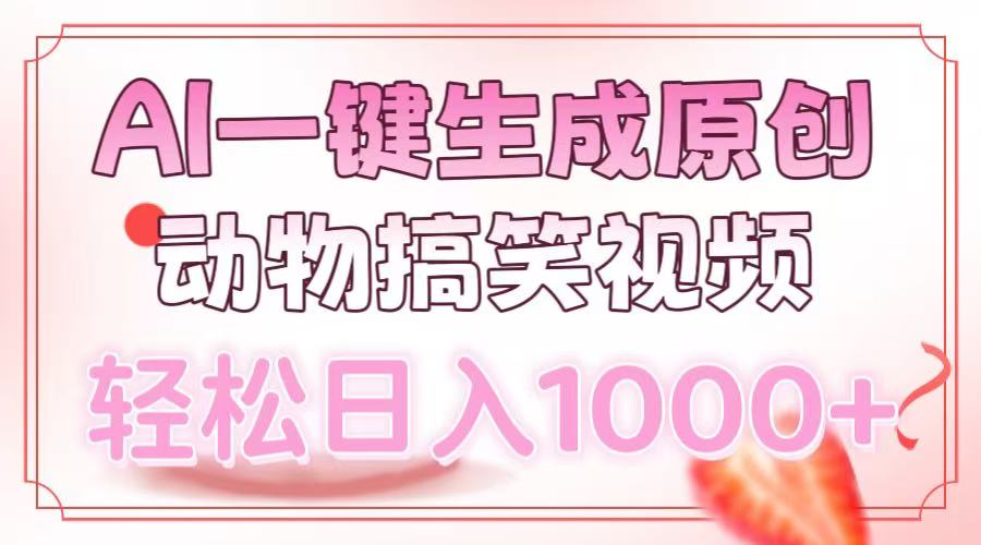 AI一键生成原创动物搞笑视频，轻松日入1000+-欧乐副业网