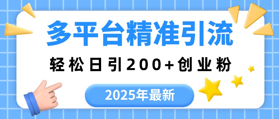 2025年最新多平台精准引流，轻松日引200+-欧乐副业网