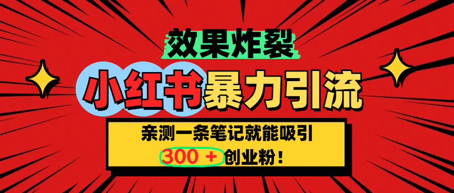 小红书炸裂玩法，亲测一条笔记就能吸引300+精准创业粉！-欧乐副业网