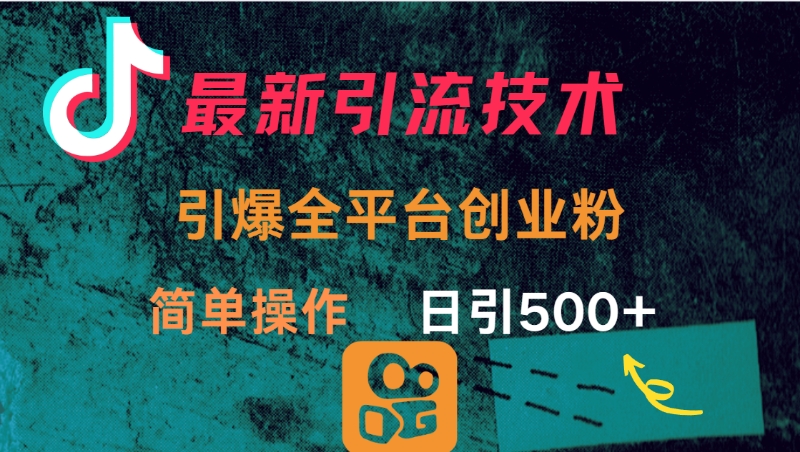 最新引流方法，引爆全平台创业粉操作简单，日引300＋-欧乐副业网