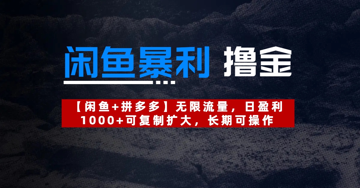 【闲鱼暴利撸金】无限流量，日盈利1000+可复制扩大，长期可操作-欧乐副业网