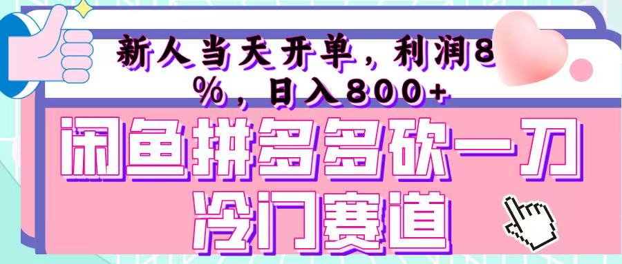 咸鱼拼夕夕砍一刀冷门暴力赛道，新人当天开单，利润百分之八十，日入 800+-欧乐副业网