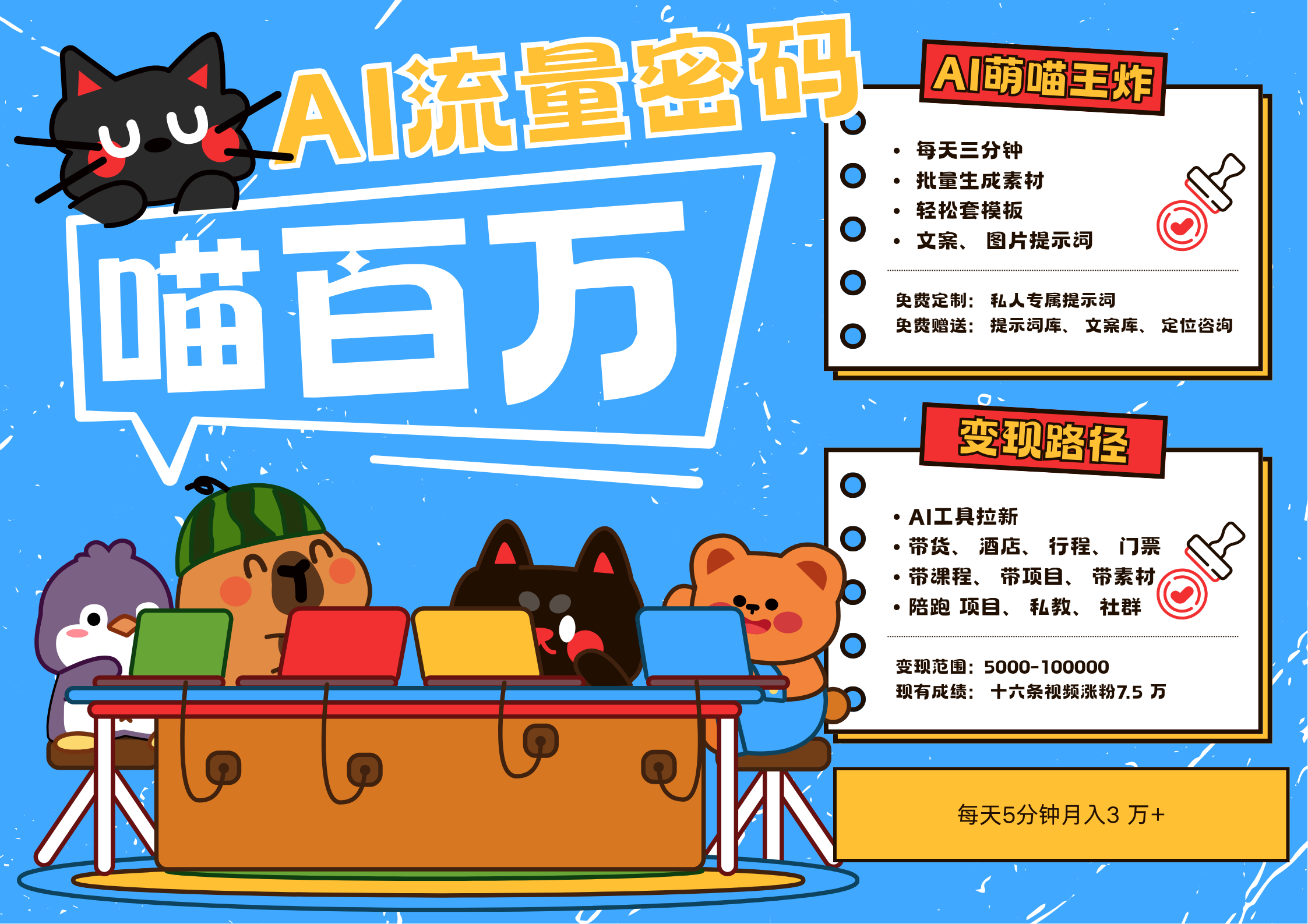 AI+宠物+旅行2025最火流量密码 轻松用AI宠物做文旅账号 可带货,带酒店,可以带行程,旅行社 小白三分钟学会 N种变现渠道 月入五位数  管道收益-欧乐副业网