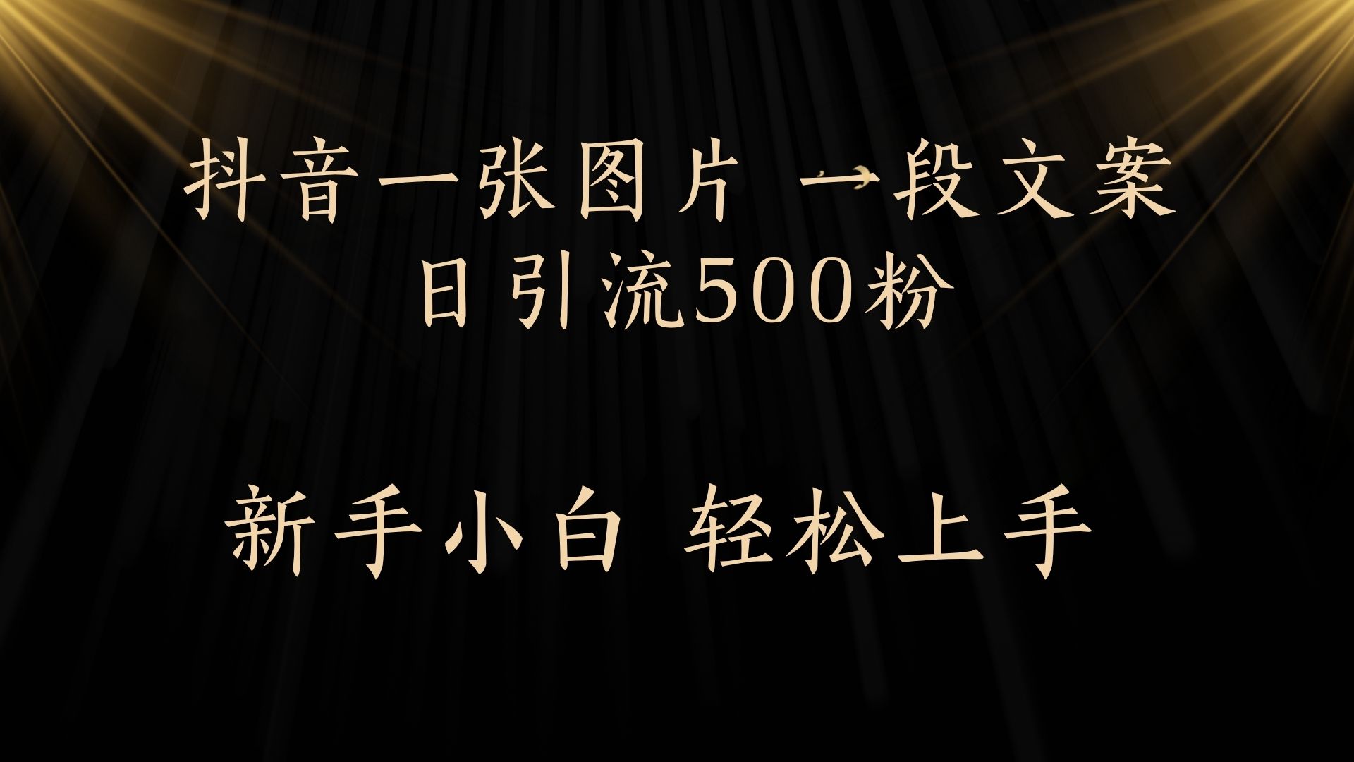 每天2分钟，抖音一张图片 一段文案日引流500粉-欧乐副业网