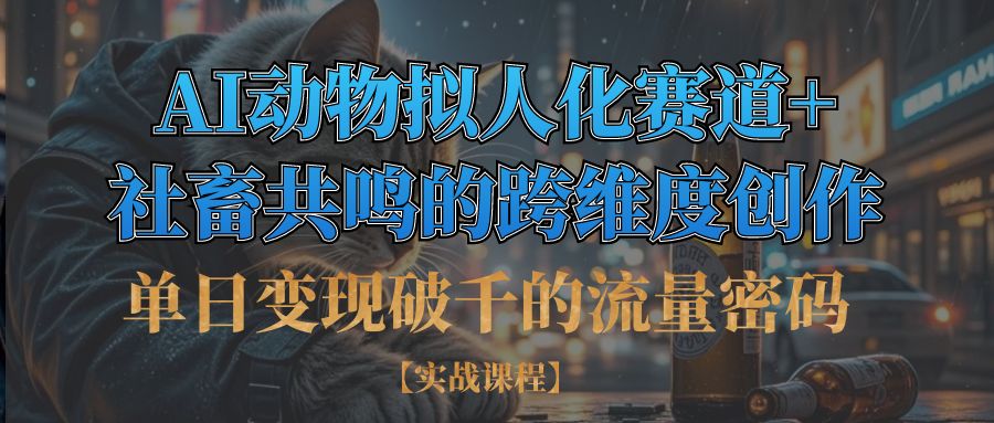 单日变现破千的流量密码,AI动物拟人化赛道+社畜共鸣的跨维度创作-欧乐副业网
