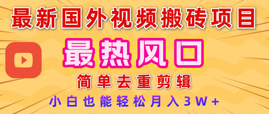 2025最新热门风口，国外视频搬砖项目，简单去重剪辑，小白也能轻松月入3W+-欧乐副业网
