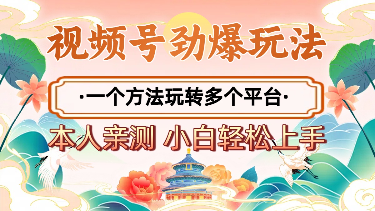 2025年视频号劲爆玩法，一个方法玩转多个平台 小白也能轻松上手-欧乐副业网