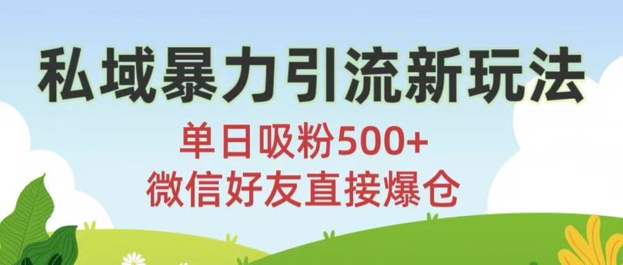 私域暴力引流新玩法!单日吸粉500+，微信好友直接爆仓-欧乐副业网