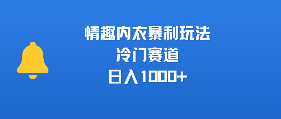 情趣内衣暴利玩法，冷门赛道，日入1000+-欧乐副业网