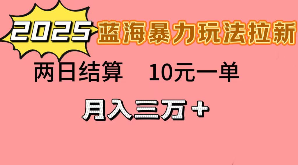 蓝海暴力拉新项目，10元一单，两日结算，月入3w➕-欧乐副业网