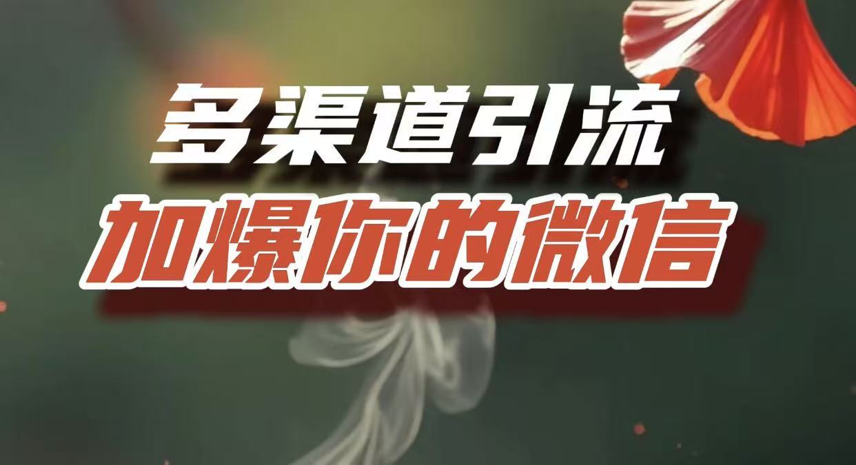 多渠道引流，加爆你的微信，把流量导入到私域，这是每一个想要在互联网赚钱的人必须掌握的底层能力-欧乐副业网