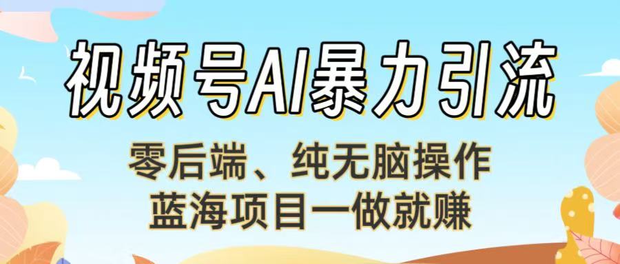 视频号AI暴力引流：零后端、纯无脑操作，蓝海项目一做就赚！【下面那个链接失效了】-欧乐副业网