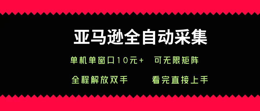 亚马逊全自动采集，单机单窗口一天10+，可无限矩阵去做-欧乐副业网