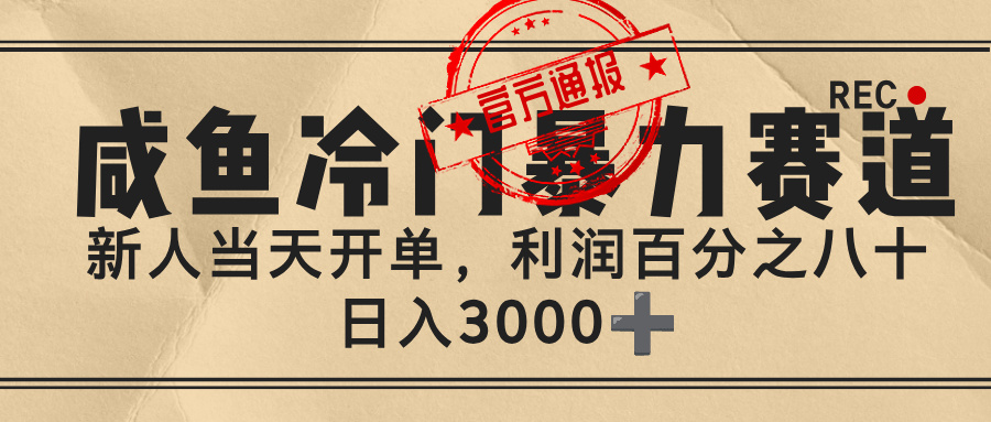 闲鱼，冷门暴力赛道，一单 80%利润，新人轻松日入 3000+-欧乐副业网